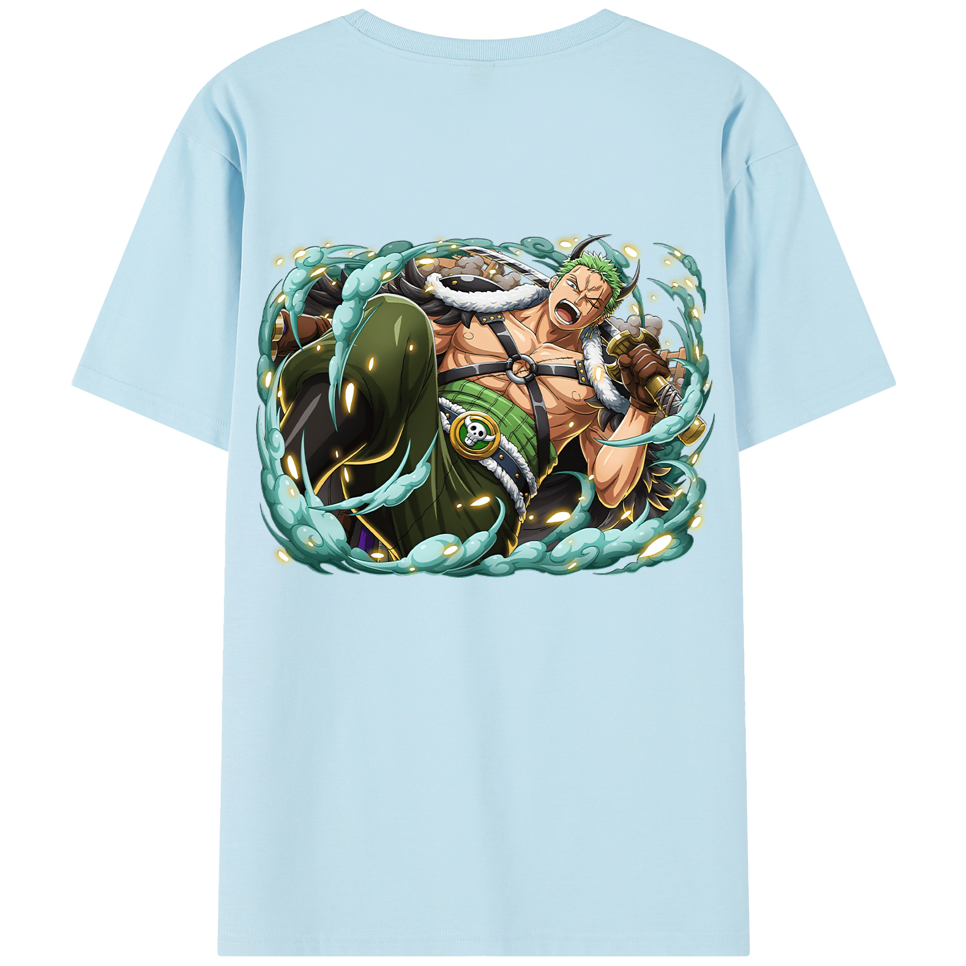 ワンピース ロロノア・ゾロ ONE PIECE Roronoa Zoro 綿100％半袖Tシャツ（背面プリント）